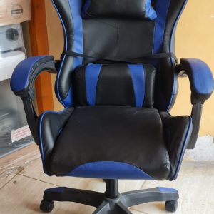 Silla Gamer De Escritorio Pc Ergonomíca /reclinable /moderna Azul Cuero Sintético
