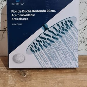 Flor Ducha Redonda 20 Cms Acero Inoxidable Color Plateado